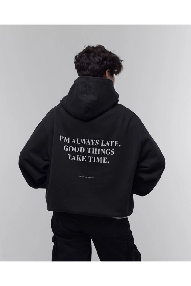 Unisex Men/Women Star Colorful Stone Printed Cotton Oversized Hooded Sweatshirt