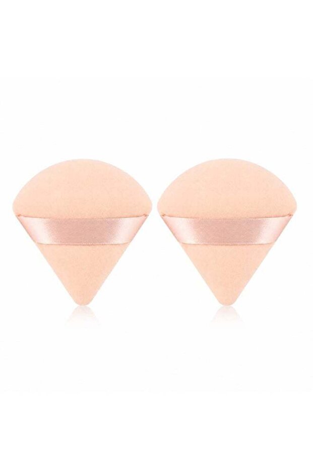 ae 2 PCS Triangle Cashmere beige Powder Puffs Face Cosmetic Powder Puff Washable Reusable Soft Plush Powder Makeup Sponge