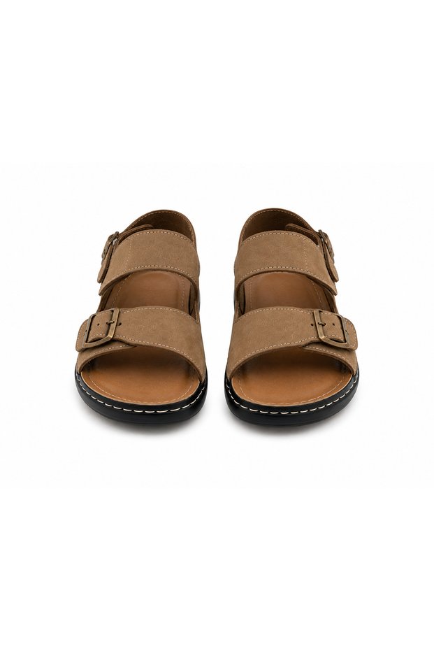 Comfort Leather Anatomical Tan Color Non-Slip Sole Sandals