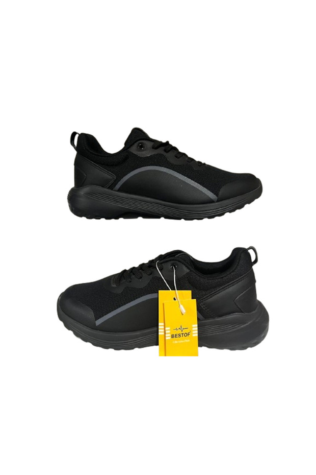 Bestof -- Black Mesh Lightweight Men's Walking Casual Shoes