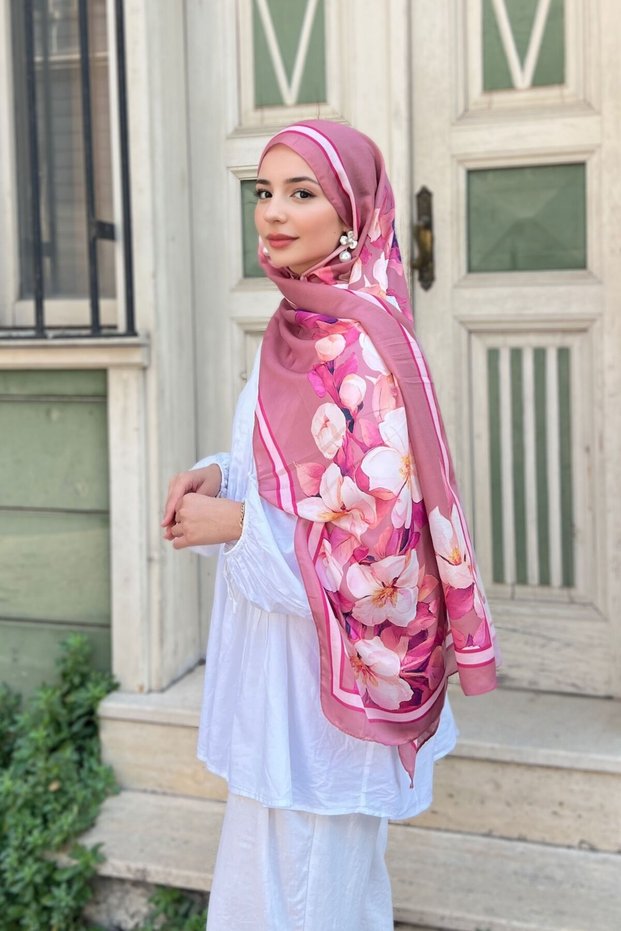 Gülru Soft Pamuk Şal Pembe