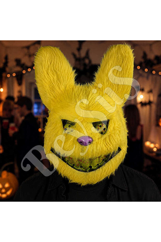 Halloween Yellow Furry Rabbit Mask