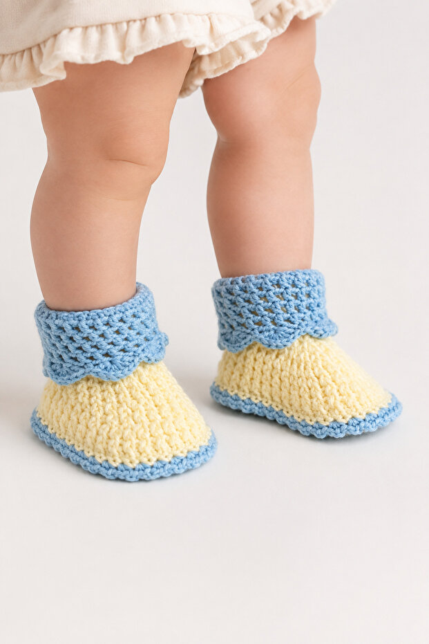 Hand Knitted Baby Booties Gift