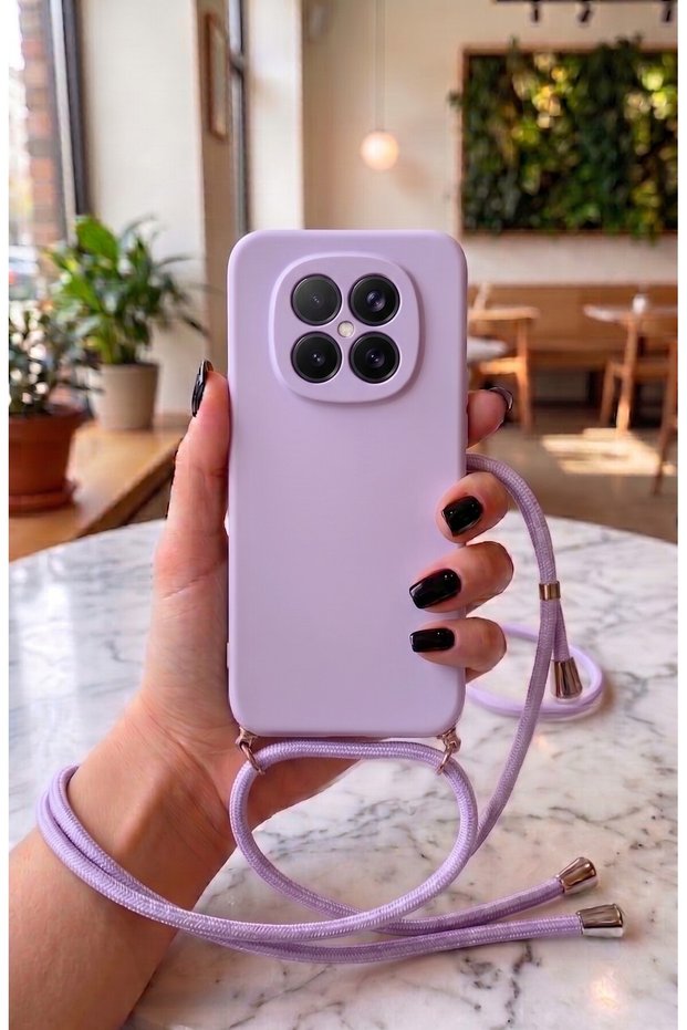 Xiaomi Redmi Note 15 Pro Soft Cross-Strap Attachable Silicone Velvet Phone Case with Strap 130 cm