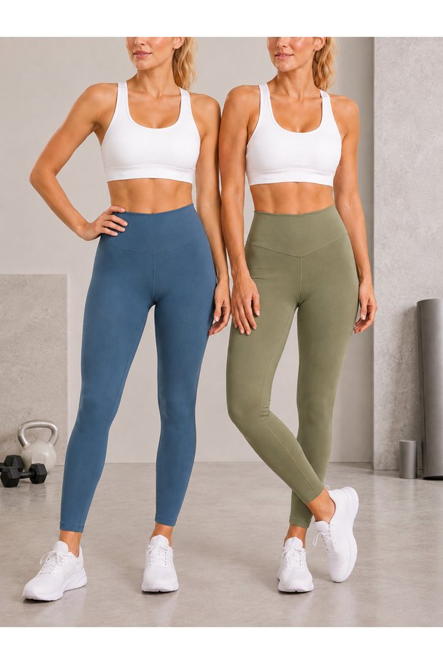 Women's 2-Pack Tummy Control High-Waist Sports Leggings – Fitness, Pilates, and Everyday Stretch Leggings
