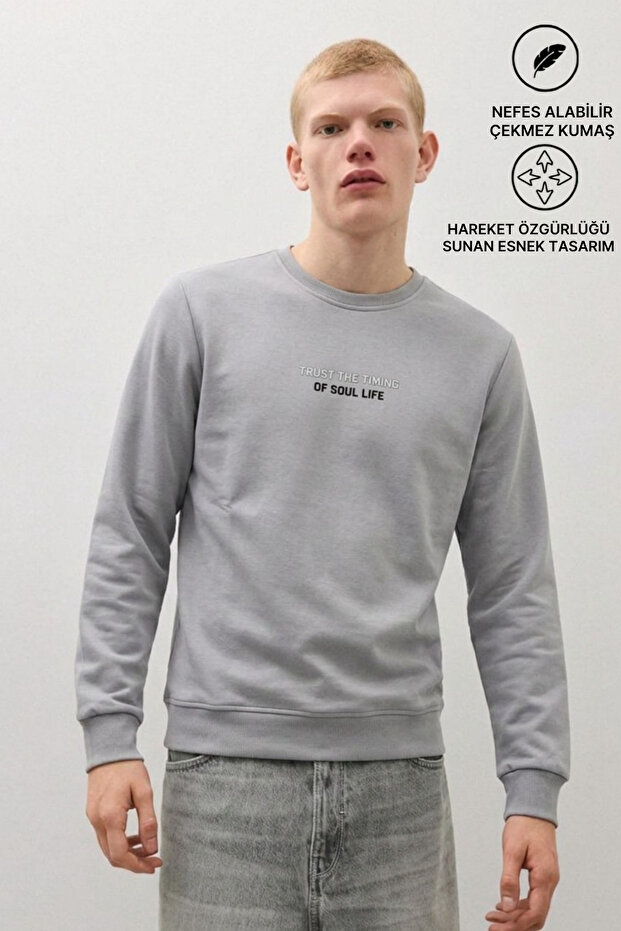 Men's Woven Casual Trend Anthracite Sweatshirt