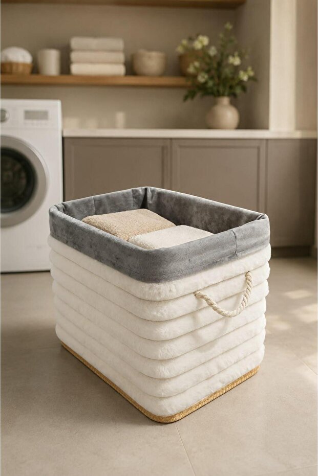 Soft Plush Organizer Basket Multi-Purpose Organizer Toy Basket 35X30X25