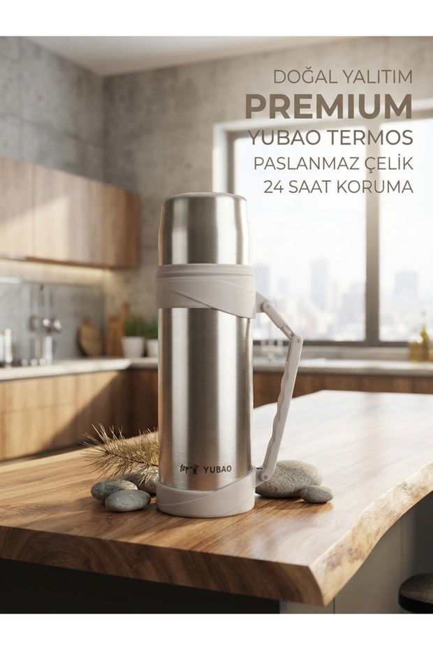 1.2 Liter Stainless Steel Thermos - 24-Hour Hot and Cold Retention Camping Picnic Flask