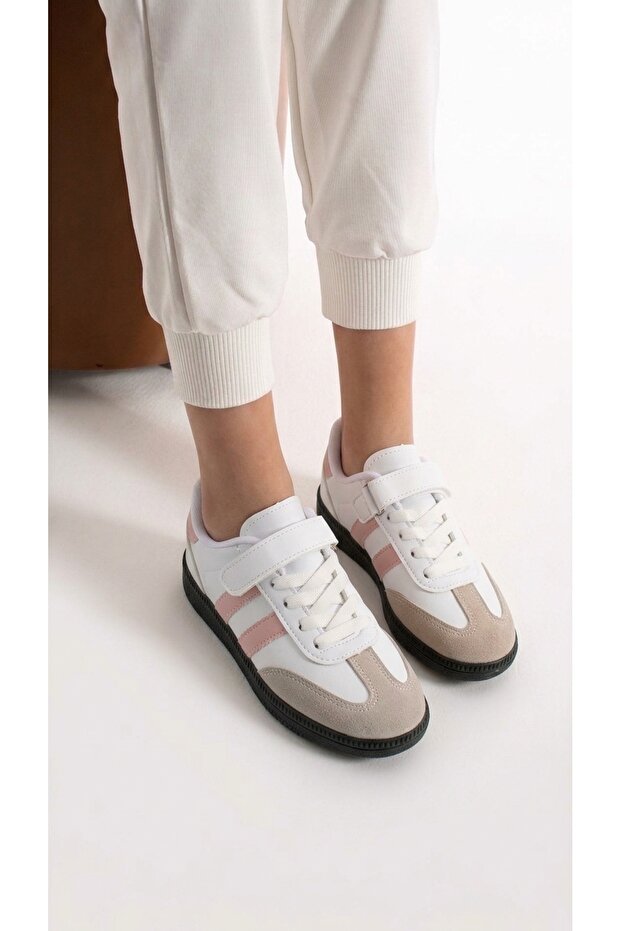 White Pink Children's Sports Shoes Sm02