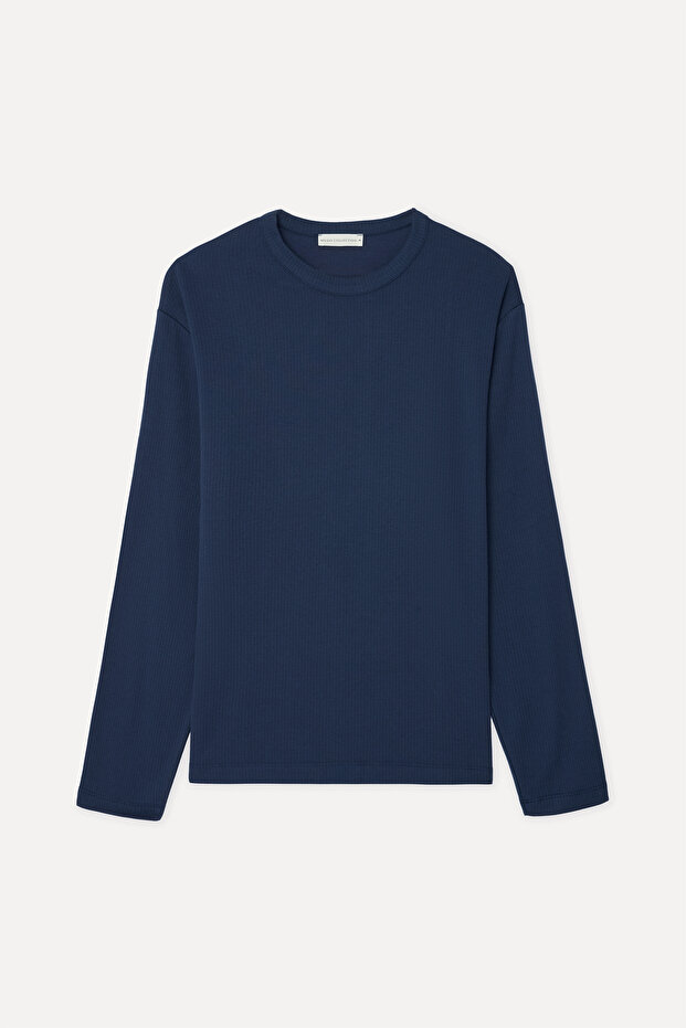 Men's Navy Blue Comfort Fit Crew Neck T-Shirt