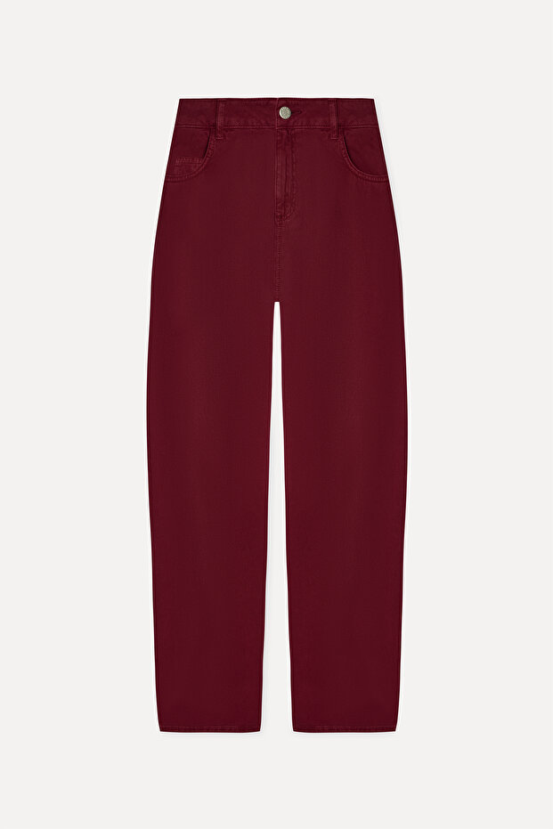 Women's Red Relax Fit Pants