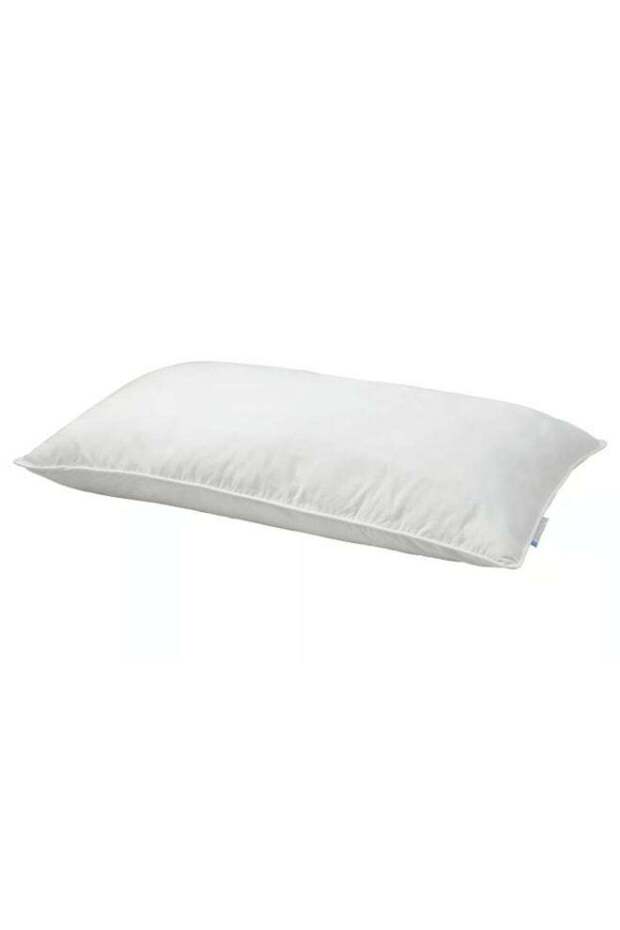 Low Polyester Pillow with Cotton Lyocell Cover, White, 50x80 cm