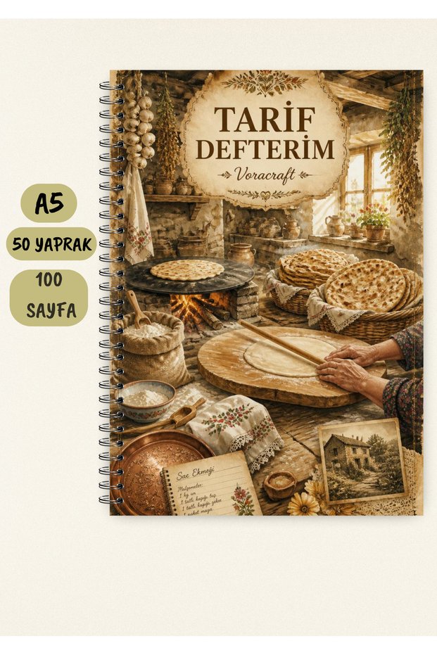 Cooking Recipe Book, 50 Sheets / 100 Pages, A5 / Wire Spiral Trf0075