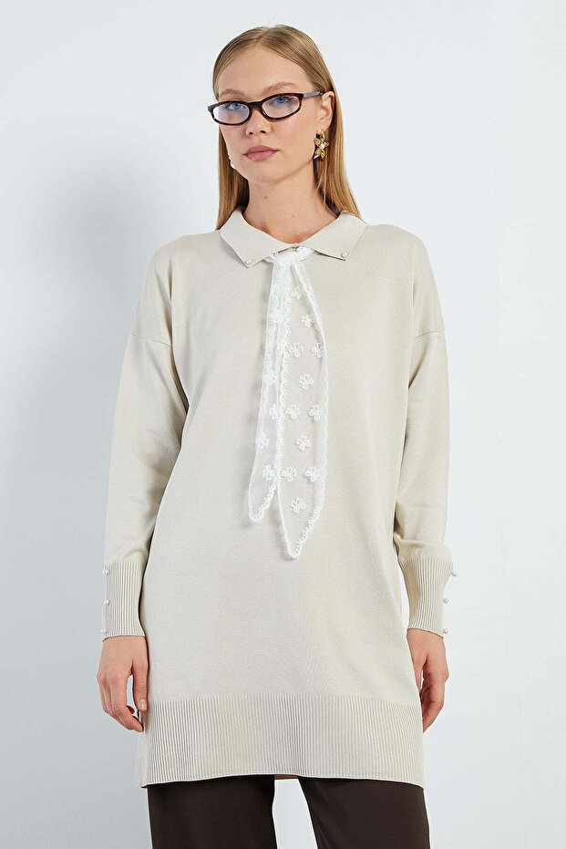 Fullamodest Lace Scarf Knitwear Tunic