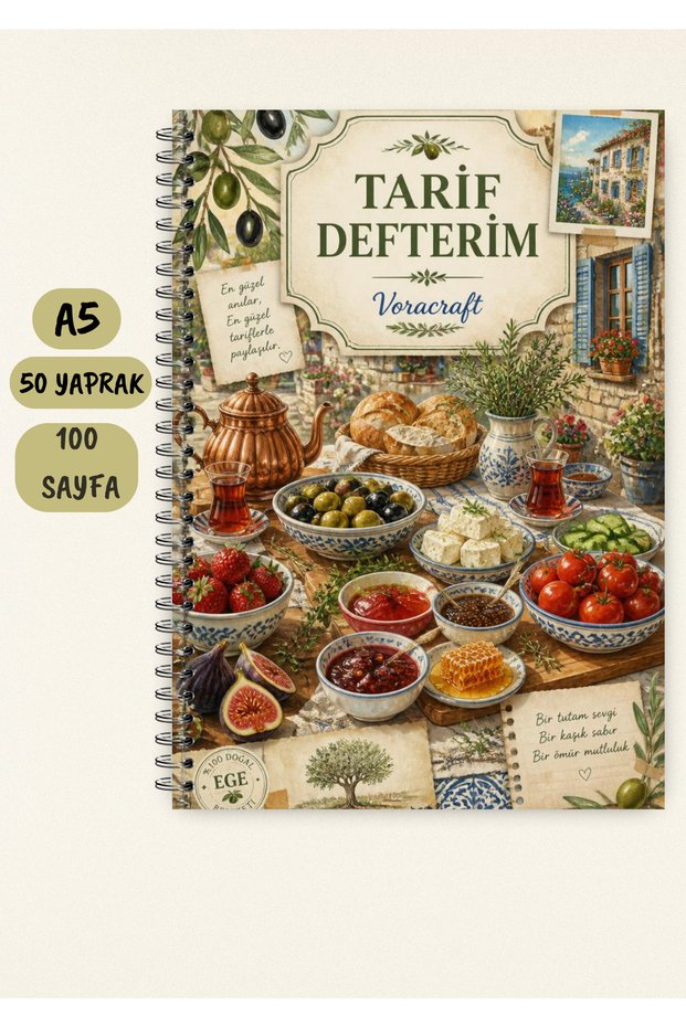 Cooking Recipe Book, 50 Sheets / 100 Pages, A5 / Wire Spiral Trf0073