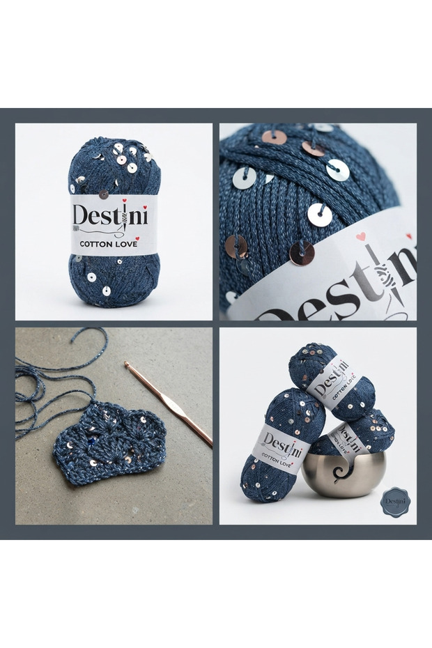 Cotton Love Shine Sequin Yarn Summer Beanie Bag Dress Hand Knitting Yarn 1 Piece 50 Gr