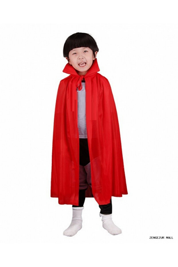 Zngzrmll Red Color Cape with Collar for Children (214314) 90 cm
