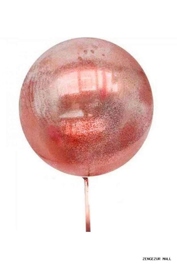 Zngzrmll Red Glitter Round Transparent Balloon (214510) 24 Inches