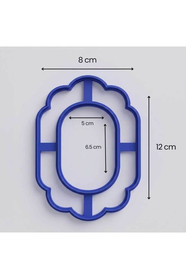 Flower/Wave Edged Oval Frame Ceramic Cutting Die – Mirror, Photo Frame, and P... - 8X12 cm - Cream