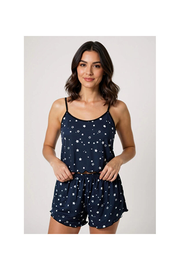 Star Patterned Shorts Pajamas