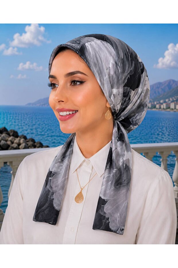 Scarf Bonnet Cotton Fabric Does Not Slip, Ready to Wear, Has a Tie at the Back