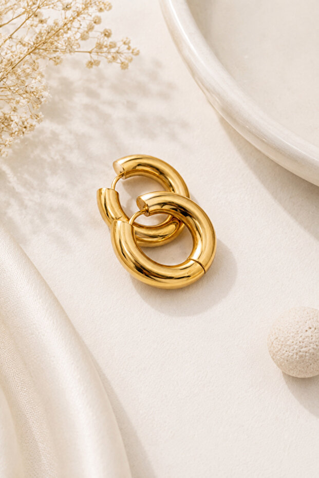 Ring Steel Earrings Gold