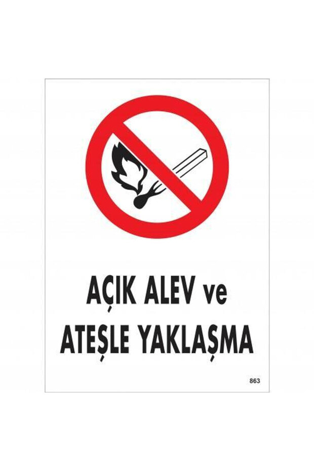 Warning Sign for Open Flame and Fire 25X35 Code:863