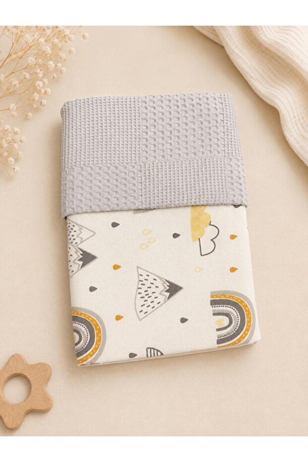 100% Cotton Double-Sided Pique Flannel Baby Blanket (80X80)