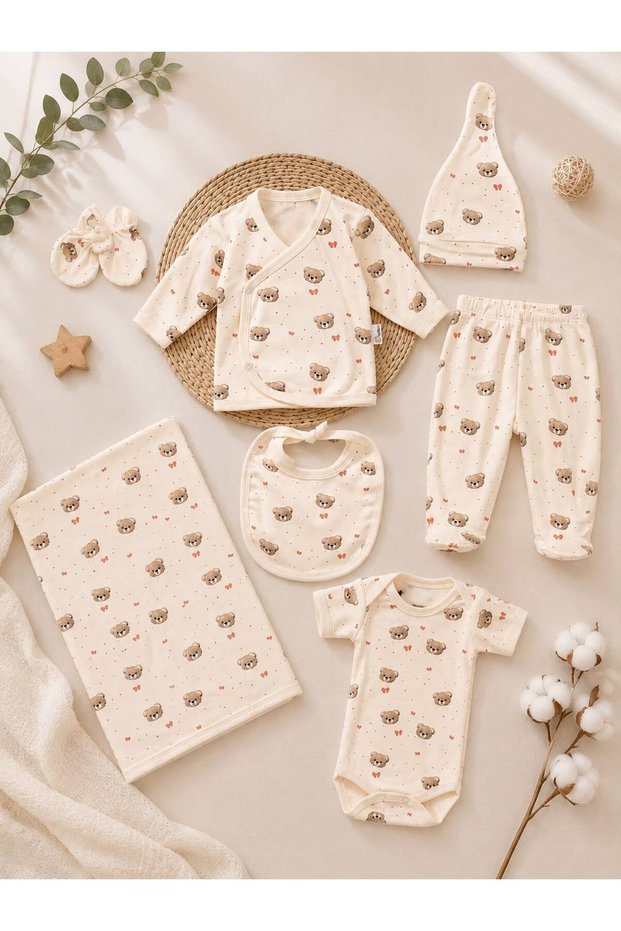 100% Cotton Newborn Set of 7 Hospital-Issued Premium Unisex Baby Bodysuits for Girls and Boys