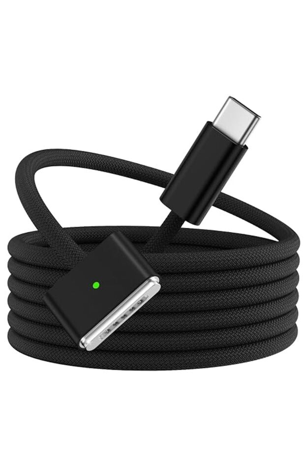 كابل شحن مغناطيسي USB C إلى 3 منافذ، كابل شحن سريع 140 واط متوافق مع ماك بوك برو 14 و16 بوصة