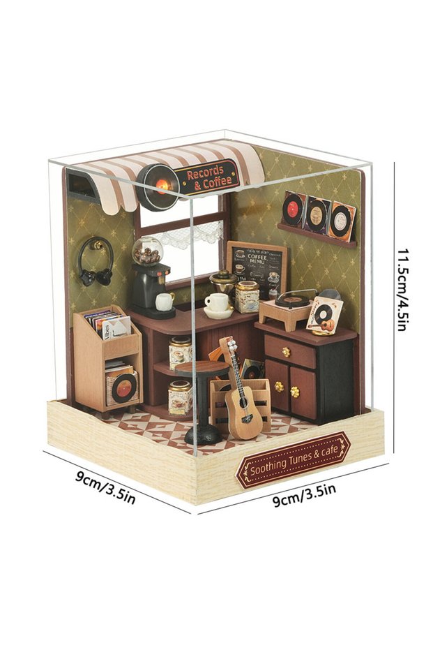 QT-175 DIY Miniature Doll House 3D Puzzle Small House Assembly Building Model Kit Toys Home With Fur
