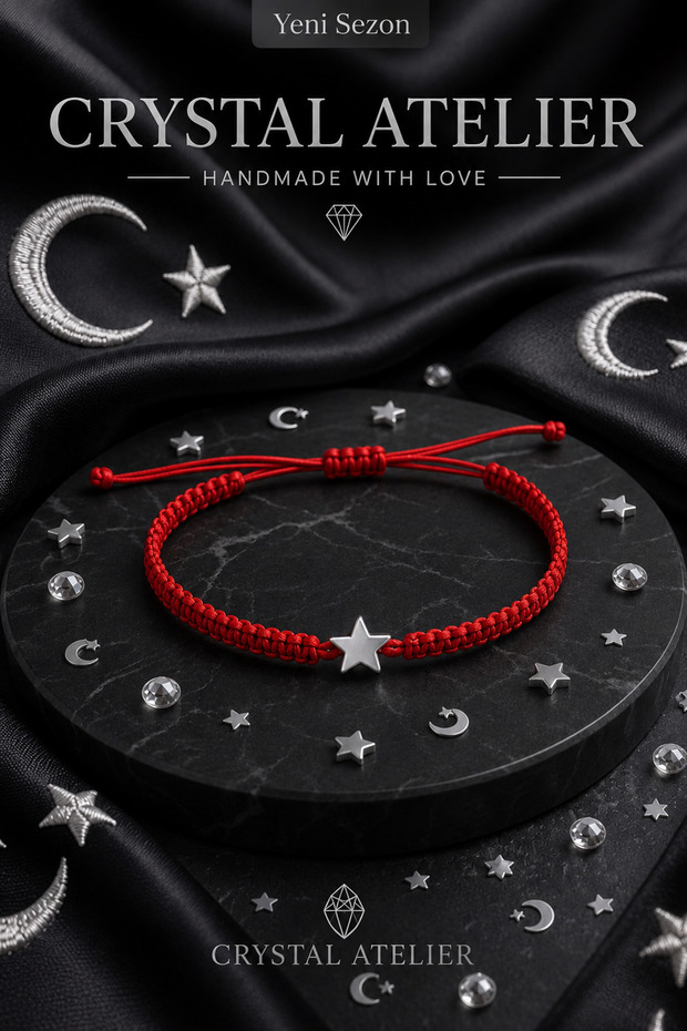 Red String Star Bracelet Unisex Adjustable Macrame Lucky Bracelet