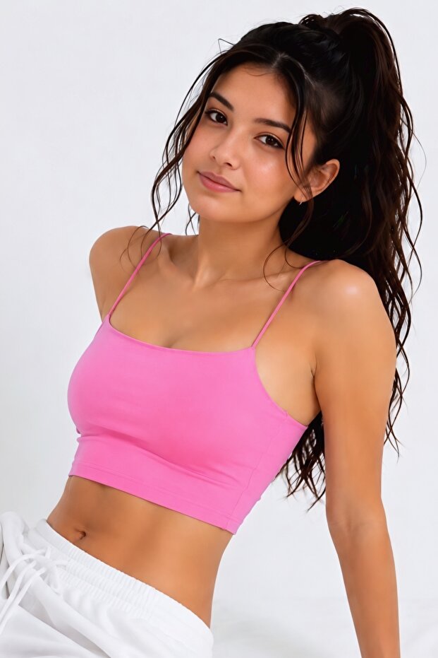 Women's Thin String Strap Double-Layered Crop Blouse, Basic Bustier