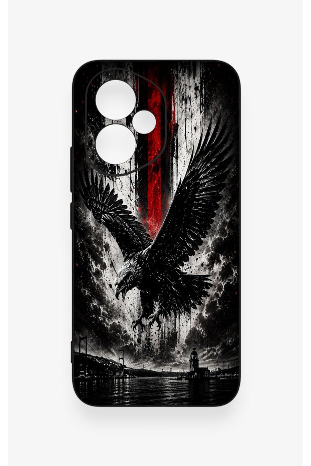 Honor 400 Compatible Black Eagle Patterned Silicone Case