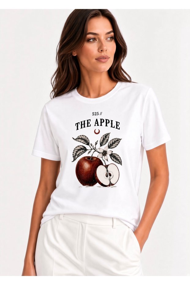 Apple Printed Oversize Unisex T-Shirt