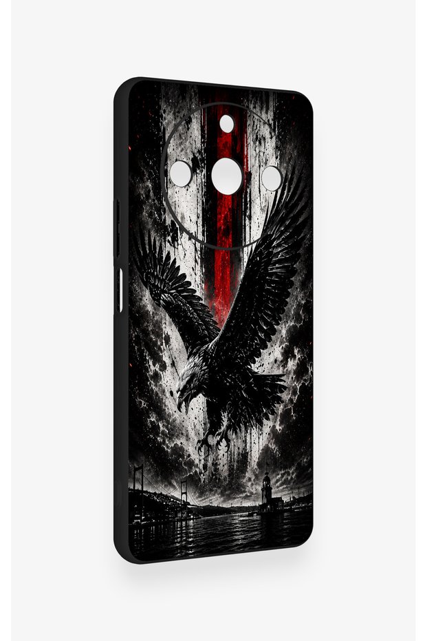Realme 11 Pro Compatible Black Eagle Patterned Silicone Case