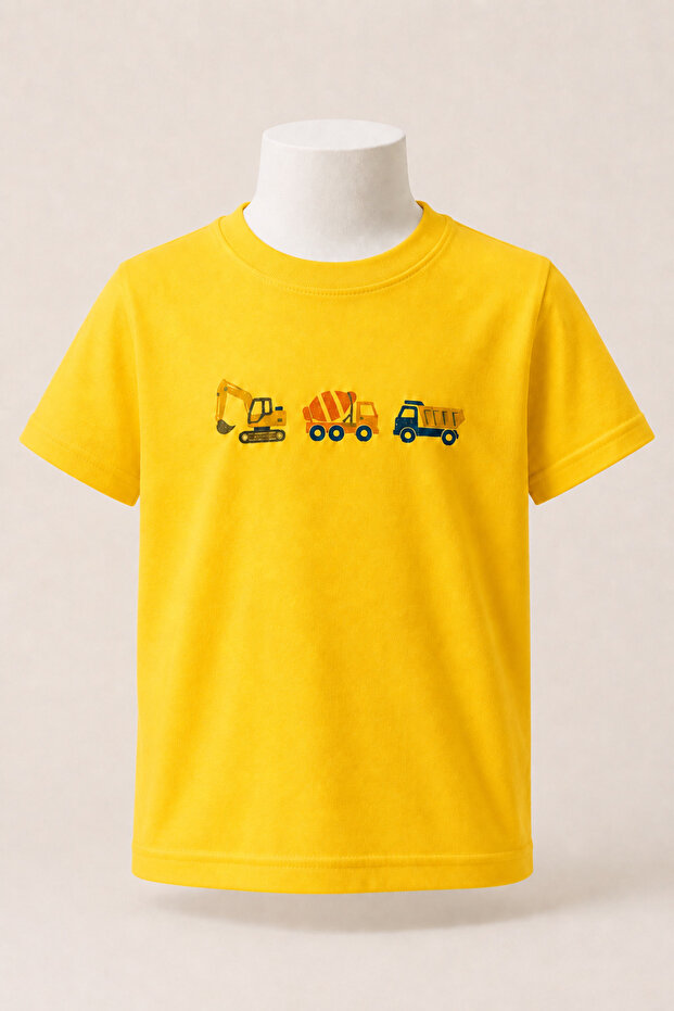 Children's Yellow Series Mixed Prints Cotton Combed Cotton Unisex T-Shirt