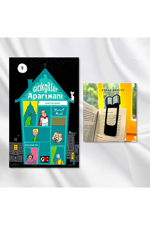 GICIKGİLLER APARTMANI - 5 / KENDİNİ KURTARMAK / Hardcover / Book Figure Book Mark Gift