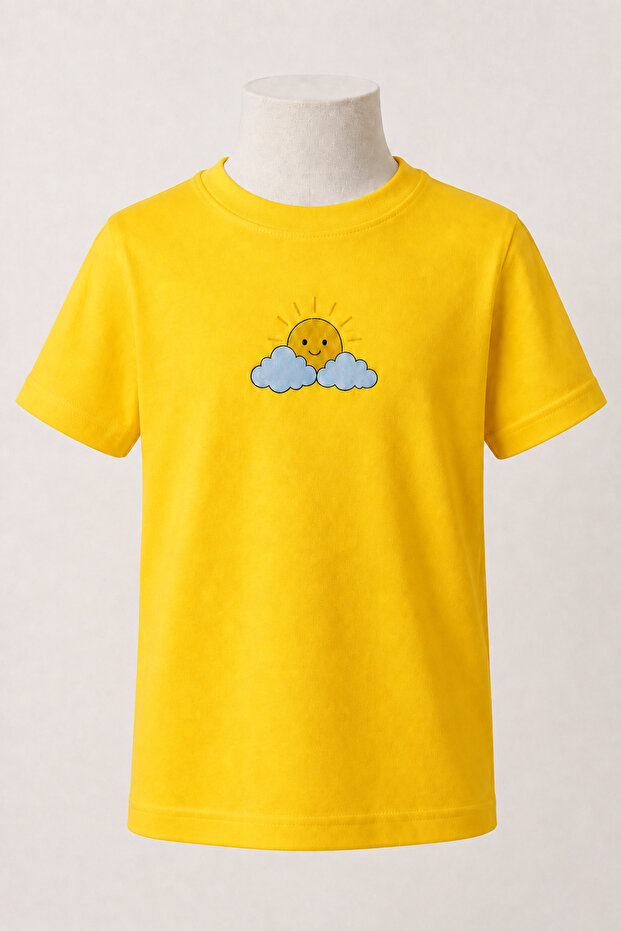 Children's Yellow Series Mixed Prints Cotton Combed Cotton Unisex T-Shirt