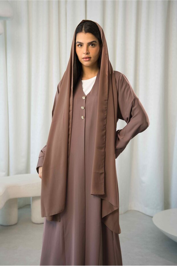 Elegant Buttoned Abaya