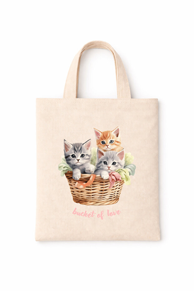 Book Bag Colorful Slogan Printed Mini Canvas Tote Bag