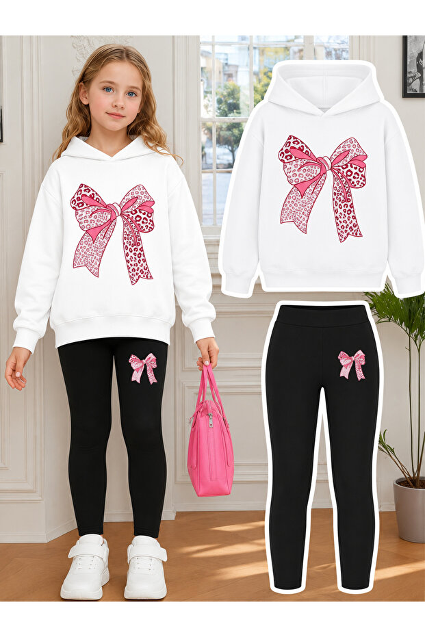 Girl's Crew Neck Sweatshirt and Leggings Set