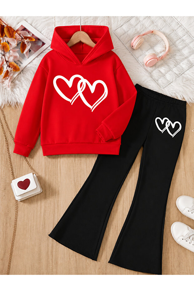 Girl's Hooded Sweatshirt and Spanish-Cut Leggings Set