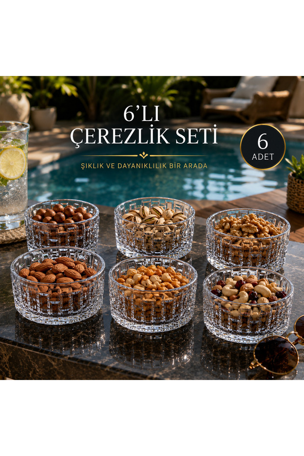 180 ml Unbreakable Glass-Looking Polycarbonate Snack Bowl with Stone Pattern – Nuts and Snacks Serving Bowl