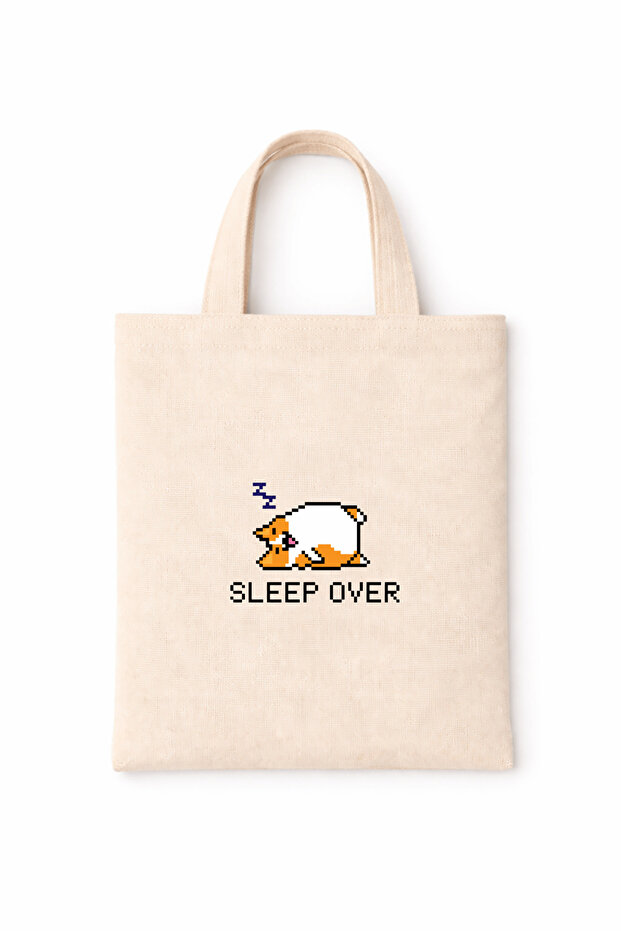 Book Bag Colorful Slogan Printed Mini Canvas Tote Bag