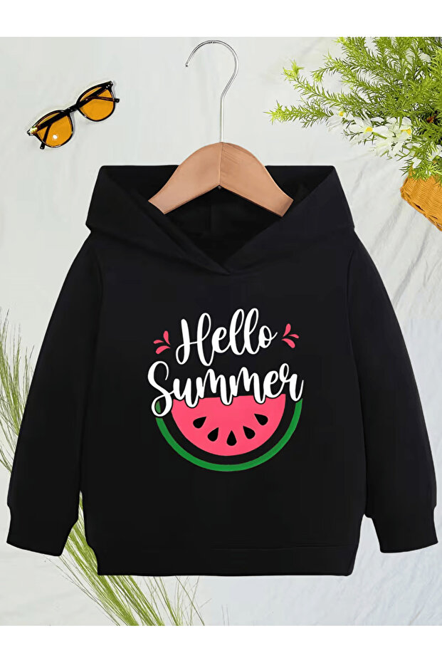 Children's Hooded Printed Sweatshirt