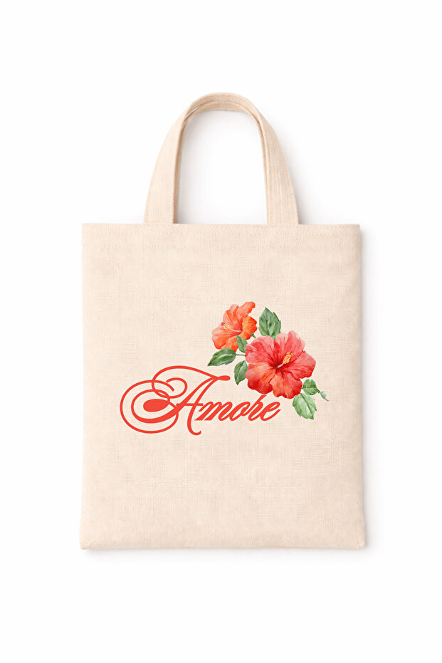Book Bag Colorful Slogan Printed Mini Canvas Tote Bag