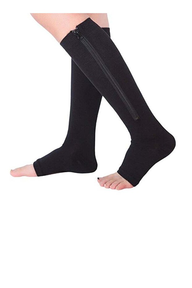 2-Piece Zip Sox Compression Socks Black