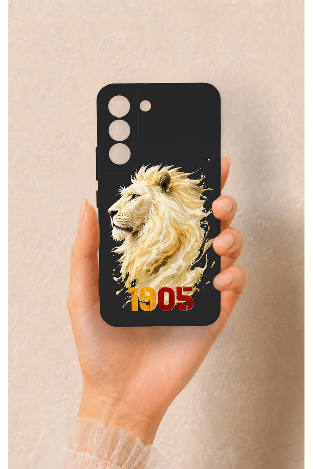 Samsung S22 Compatible Yellow Red 1905 Lion Pattern Silicone Case