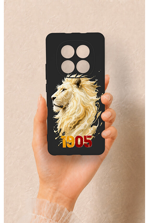 Redmi̇ Note 15 4g Compatible Yellow Red 1905 Lion Patterned Silicone Case